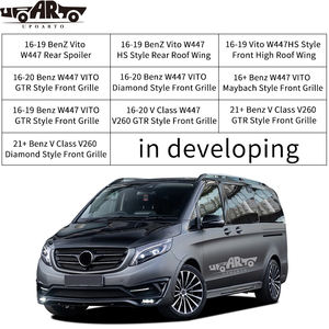 Los accesorios exteriores incluyen ala de alerón superior de <span class=keywords><strong>techo</strong></span> <span class=keywords><strong>alto</strong></span> delantero de rejilla delantera para <span class=keywords><strong>Mercedes</strong></span> BenZ V Class <span class=keywords><strong>Vito</strong></span> W447 - Product Image 2