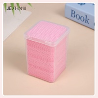 Lingettes roses non pelucheuses pour ongles avec étui de rangement - 200 tampons jetables super absorbants pour le démaquillage des ongles et les soins des ongles