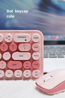 Clavier et souris sans fil 2,4 G personnalisés avec touches rondes pour ordinateur portable et PC