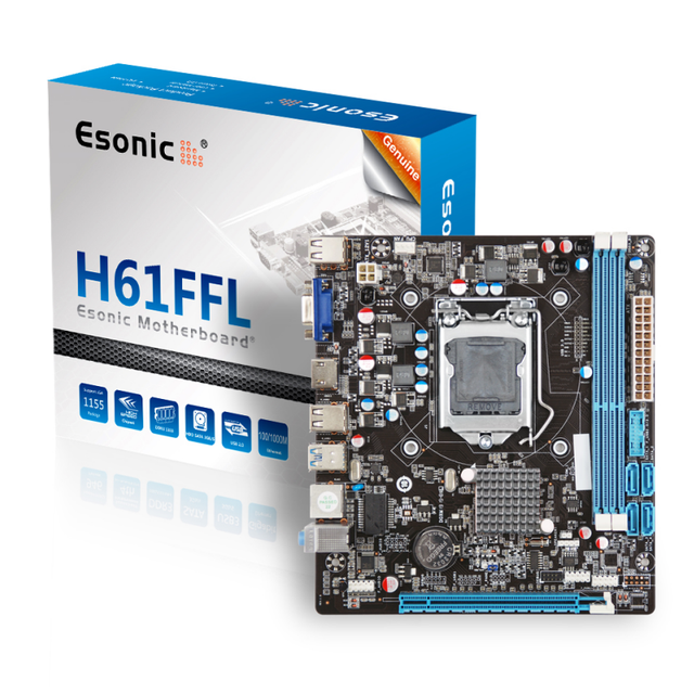 Brand Esonic Mainboard H61 Lga1155 Motherboard DDR3 DIMM for 2nd/3rd Intel CPU/Pentium/Celeron in Stock
