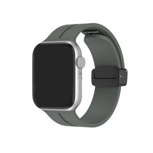 Pulsera más nueva, Correa con hebilla plegable magnética, correas de reloj de silicona para <span class=keywords><strong>Apple</strong></span> <span class=keywords><strong>Watch</strong></span> Series 9 8 7 Ultra 2 49mm 45mm 40mm - Product Image 3