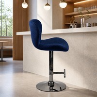 Tabouret de bar en velours, hauteur réglable, siège pivotant, repose-pieds, base sur piédestal pour îlot de cuisine, comptoir de bar, salle à manger