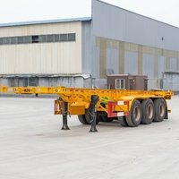Semi-remorque plateau squelette porte-conteneurs 3 essieux 40-60 tonnes pour transport lourd, fabriquée en Chine