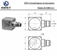 Accéléromètre IEPE 3 axes haute résistance aux chocs ±20000g, capteur d'accélération piézoélectrique ICP 10-8kHz, transducteur de vibration triaxial