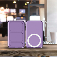 Batterie externe portable haute capacité 10000mAh avec chargeur sans fil magnétique puissant, support et cordon