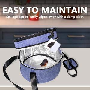 Bolsa Térmica Redonda Oxford para Pizza, Bandeja Aislada para Tartas, Porta Tartas de Dos Niveles para Picnics, Campamentos y Fiestas - Product Image 3