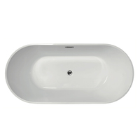 Baignoires acryliques blanches autoportantes baignoire de trempage moderne autonome avec cUPC en Chrome poli certifié débordement fendu
