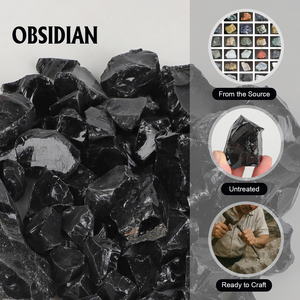 Verre igné <span class=keywords><strong>volcanique</strong></span> de style Feng Shui naturel d'obsidienne pour bijoux et artisanat spirituel cible de mascotte - Product Image 2