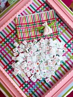 Set Hadiah Mahjong Akrilik Mewah, Set Ubin Mahjong Gaya Amerika, Meja Mahjong, Hadiah Permainan Pesta Natal
