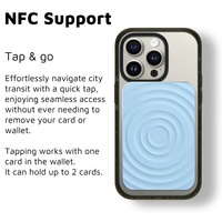 Support magnétique pour téléphone avec fente pour carte, aimant renforcé, fixation rapide sur support de téléphone et portefeuille, porte-cartes compatible NFC