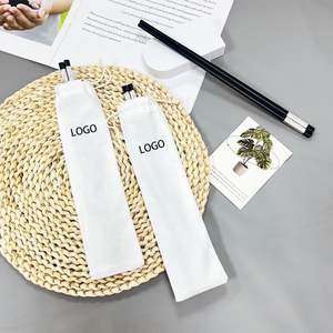 Nouveauté : Pochette à cordon en coton personnalisable avec logo pour rangement de baguettes, organisateur de couverts recyclable pour cuillères et fourchettes - Product Image 6