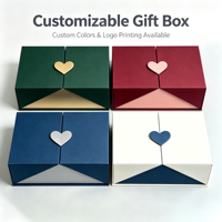 Boîte cadeau personnalisée à double ouverture, emballage en papier de luxe, logo couleur personnalisé pour bijoux, cosmétiques, cadeaux de mariage