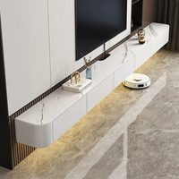 Muebles de Salón Estilo Crema, Mueble para TV Colgante de Pared, Diseño Moderno, Muebles Flotantes para TV, para Apartamentos Pequeños