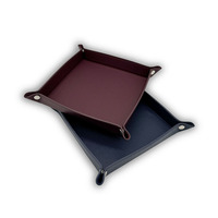 PU cuir d'Epsom pliable plateau chambre bureau service organisateur stockage table fourre-tout bijoux Faux organisateur clés dés plateaux