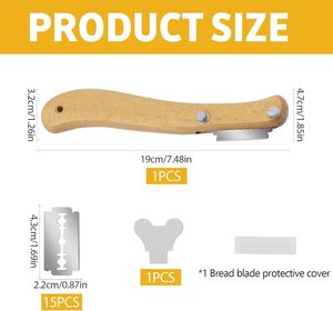 Nouvel arrivage : Ensemble de lame à pain design en bois, lame à découper en arc, outil à trancher la pâte, ustensiles de cuisson de cuisine - Product Image 4