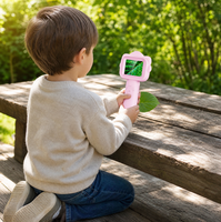 Microscope numérique portable pour enfants avec écran lumineux et design mini de poche rose pour l'apprentissage des enfants