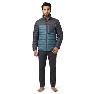 Men's <b>Plus</b> <b>Size</b> Winter <b>Jacket</b> <b>Waterproof</b> Warm Puffer Coat Bubble Effect Fleece Stand Zipper Closure Street Wear Fashion Nylon - Product Image 1