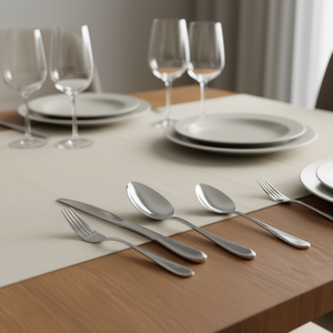 Ensemble de couverts en acier inoxydable 65 pièces pour 12 personnes, design moderne, passe au lave-vaisselle - Product Image 2