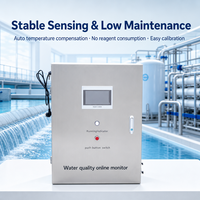Moniteur de qualité de l'eau multi-paramètres en acier inoxydable 304, IP65, RS485, 4 à 20 mA, compensation automatique de la température