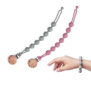 Neues Design Mehrzweck BPA Free 3-in-1 Perlen Beißring Spielzeug Silikon Perlen Schnuller Clip Kette