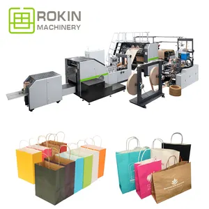 ROKIN-máquina de fabricación de bolsas de papel, máquina automática para hacer bolsas de papel, fácil de operar, nuevo Tipo
