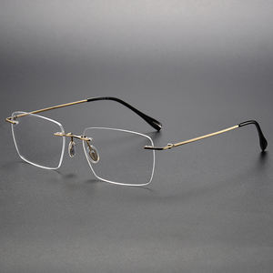80964純粋なチタンリムレス長方形フレーム光学リムレス眼鏡フレーム男性用光学フレーム - Product Image 2
