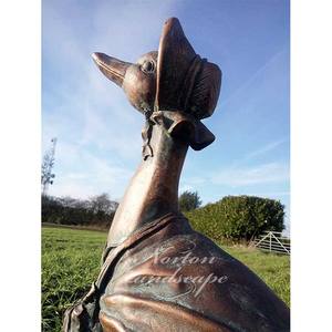 Scolpire a grandezza naturale a mano graziosa puzza anatra <span class=keywords><strong>Peter</strong></span> coniglio decorazione da giardino in metallo bronzo statua animale scultura - Product Image 2