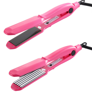 Plancha de pelo eléctrica para permanente, alisador de pelo liso, rizador de pelo, en húmedo y seco, doble uso, dos en uno - Product Image 5
