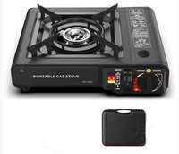 Réchaud à gaz butane portable en acier inoxydable pour pique-nique, barbecue, camping et randonnée, accessoire de cuisson coupe-vent