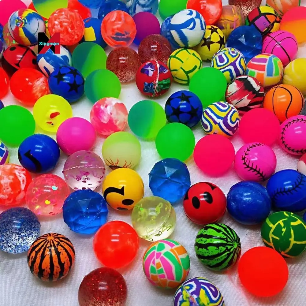 27mm Funny Toy Mixed Bouncy Ball Solid Floating Bouncing Child Elastic Rubber Bouncy Toys