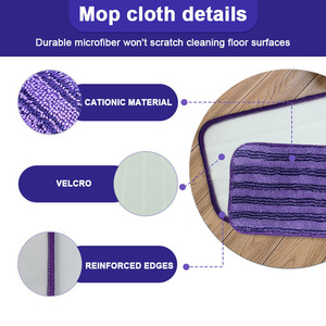 Tampons de serpillière réutilisables compatibles avec <span class=keywords><strong>Swiffer</strong></span> <span class=keywords><strong>WetJet</strong></span>, recharges de serpillière lavables en microfibre pour usage humide et sec, compatibles avec les sols en bois dur - Product Image 3