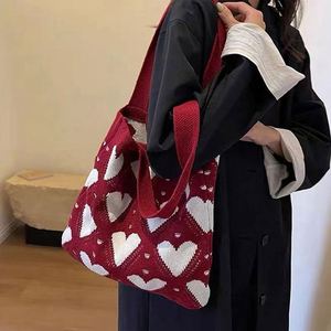 Bolso Tote de Ganchillo 2024, Bolso de Hombro con Lindo Patrón de Corazón, Bolso Tejido a Mano - Product Image 3