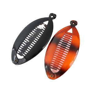 Pince à cheveux élégante pour femme, pour queue de cheval haute, type banane, avec peigne inférieur, en plastique épais, motif animal, version verticale, pour soirée - Product Image 4