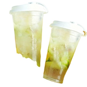 Gobelets jetables en PP de 12oz, 16oz, 24oz, transparents, anti-fuite, avec couvercles, imprimés du logo, pour thé et café, vente en gros - Product Image 1