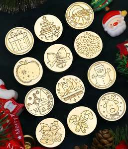 Новая Рождественская серия восковых печатей, колокольчик снеговика, новогодняя елка, медная печать, поздравительная открытка, конверт, запечатывание, воск, латунный штамп - Product Image 6