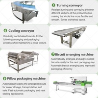 Machine à fabriquer des biscuits sablés entièrement automatique, ligne complète de production de biscuits porte-bonheur, petite capacité 100 kg, Chine