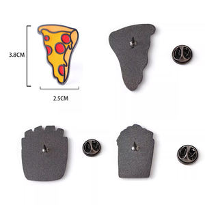 Distintivo Personalizzato in Smalto a Forma di Patatine Fritte, Popcorn, Pizza, Gelato per Ristoranti Fast Food, Spilla <span class=keywords><strong>Gourmet</strong></span> Placcata Oro, Forma e Colore Personalizzabili - Product Image 3