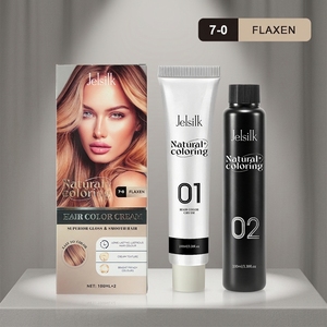 Tinte de Cabello en Crema Herbal Sin Amoníaco Jelsilk, Fácil de Usar, Fórmula Profesional con Keratina, Permanente, Hidratante y de Larga Duración, Cubre el Cabello - Product Image 1