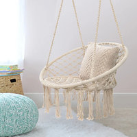 Hamac suspendu Portable en macramé, chaise pivotante de Camping, hamac en corde de coton