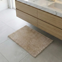 Tapis de bain de luxe en microfibre douce et moelleuse, fabriqué à la machine, antidérapant, à poils moyens, écologique, absorbant l'eau, pour baignoire