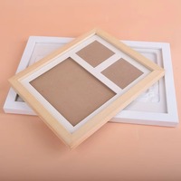 Cadre photo moderne écologique pour empreintes de pattes de chien, 40x60, couleur bois, avec kit d'empreintes en argile – Offre Spéciale