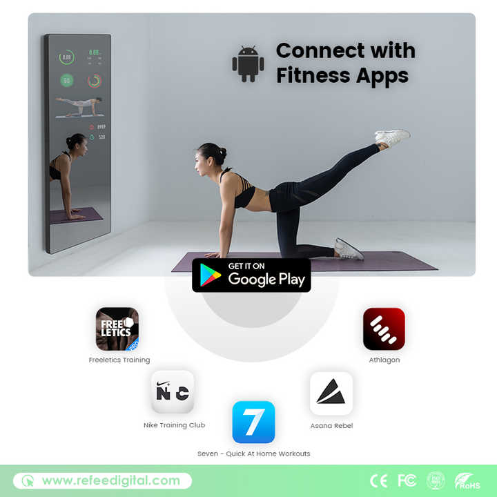 Magic Mirror Fitness Smart Interactive Workout Mirror with Live Classes Personalized Training and Health Tracking