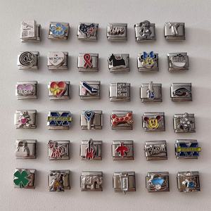 Blues gros acier inoxydable bricolage italien bracelets porte-bonheur 105 conceptions 2mm d'épaisseur plaque en alliage de Zinc <span class=keywords><strong>soudé</strong></span> italien Module charme - Product Image 2