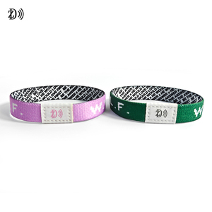 NFC 13,56 MHz <span class=keywords><strong>QRCode</strong></span> Impreso NTAG213 Pulsera MIFARE Ultraligero Estiramiento Tejido RFID Pulsera - Product Image 5