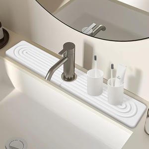 Tapis de comptoir en terre de diatomée Shulongtou, carré, minimaliste, accessoire pour robinet de cuisine et salle de bain, absorbant et à séchage rapide - Product Image 1