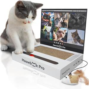 Chat Scratcher Ordinateur Portable avec Fluffy 'Mouse' Jouets Interactifs Pet Scratching - Product Image 1