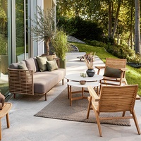 Ensemble de salon de jardin moderne en rotin avec table basse et chaises tressées en aluminium pour 2 personnes, idéal pour salon, jardin, terrasse, balcon