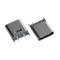 Connecteur vertical USB Type-C femelle personnalisable à 2 broches, prise d'alimentation pour carte de circuit imprimé, port de charge rapide 3A 5V