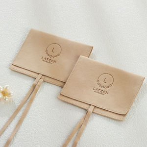 Pochette de rangement pour bijoux de haute qualité, personnalisable avec logo, style sac à main, en coton et lin, idéale pour le stockage. - Product Image 6