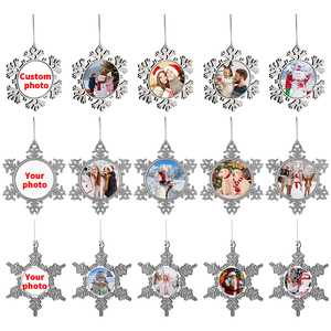 <span class=keywords><strong>Xmas</strong></span> <span class=keywords><strong>Tree</strong></span> treo bông tuyết giáng sinh trang trí cá nhân UV in bông tuyết Snowman kim loại đồ trang trí Giáng sinh - Product Image 2